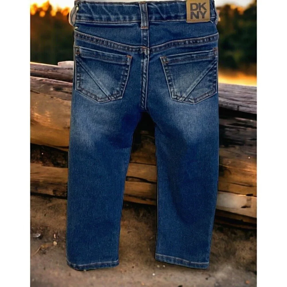 DKNY Boys Blue Skinny Jeans Size 4 with Pockets